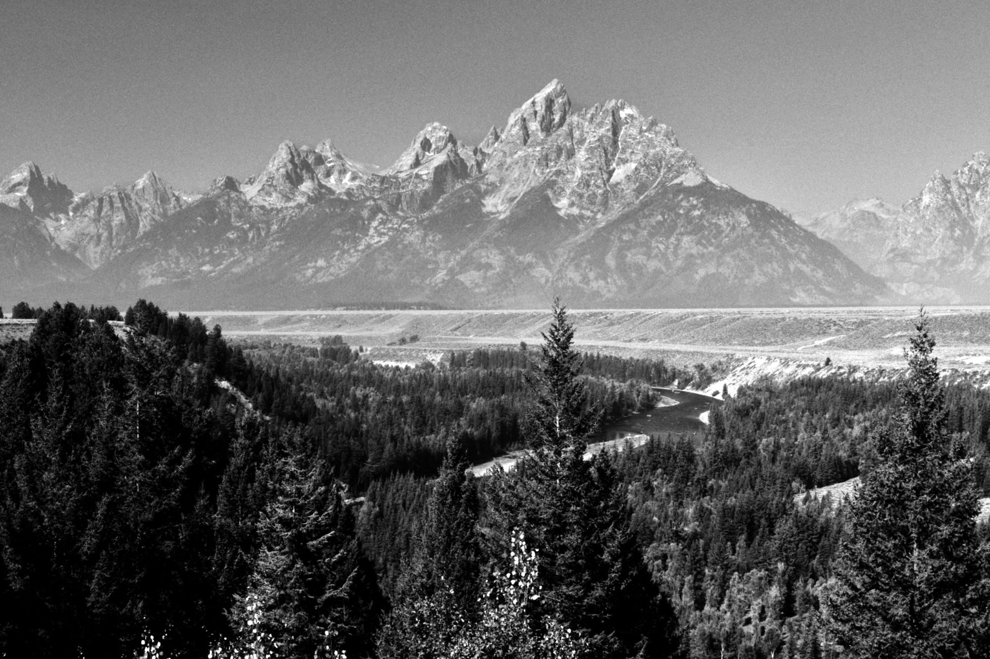 The Snake River winding below the Teton Range